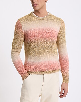 Gradient Cotton-Blend Crew Neck Sweater