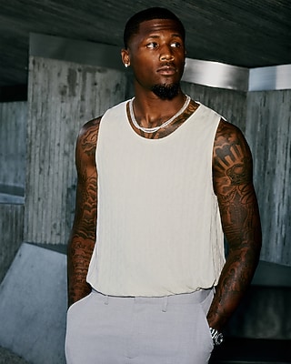 Jersey Textured Zig Zag Sweater Tank