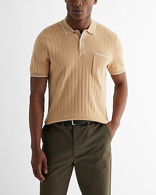 Modern Prep Short Sleeve Sweater Polo Neutral Men's Tall