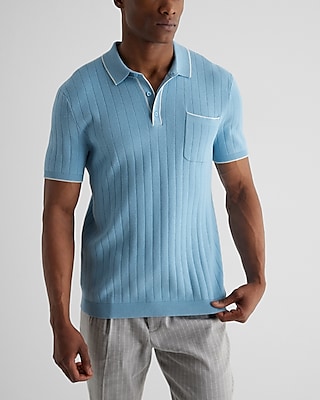 Modern Prep Short Sleeve Sweater Polo Blue Men's XL