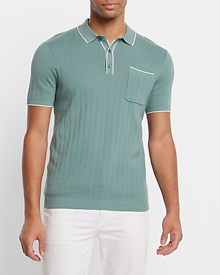 Modern Prep Short Sleeve Sweater Polo Green Men's L