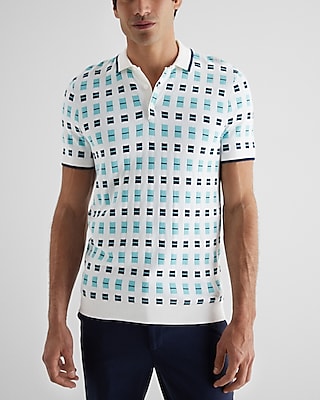 Rectangle Printed Cotton-Blend Sweater Polo