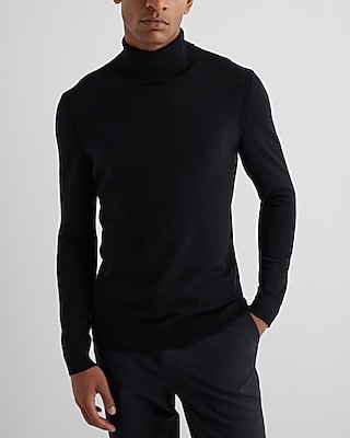 Turtleneck Merino Wool Sweater Black Men's XS