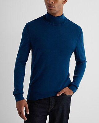 Turtleneck Merino Wool Sweater Gray Men's M