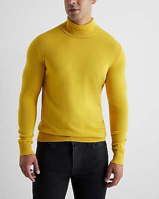 Turtleneck Merino Wool Sweater Yellow Men's XS