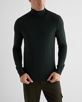 Turtleneck Merino Wool Sweater Green Men's S