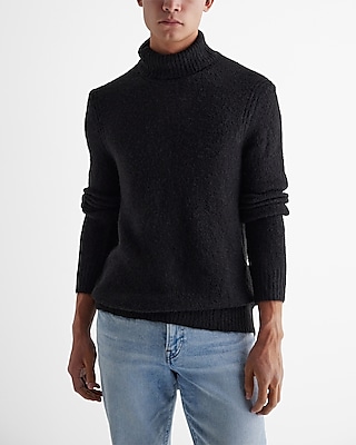 Textured Turtleneck Sweater Black Men's XL Tall