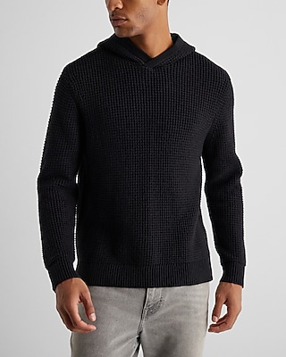 Waffle Knit Hooded Sweater