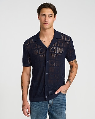 Jersey Textured Checkboard Sweater Polo