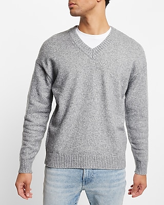 V-Neck Popover Sweater Gray Men's S