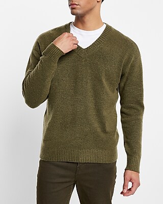 V-Neck Popover Sweater Green Men's XS