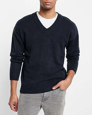 V-Neck Popover Sweater Blue Men's S