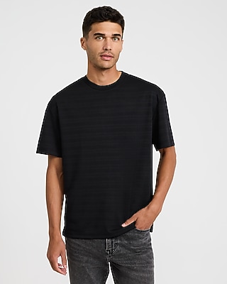 Textured Striped Classic Fit Crew Neck T-Shirt