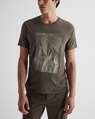 Embroidered Abstract Wave Graphic T-Shirt
