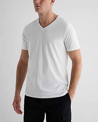 Tipped V-Neck Perfect Pima Cotton T-Shirt