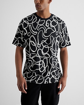 Relaxed Abstract Print Perfect Pima Cotton T-Shirt