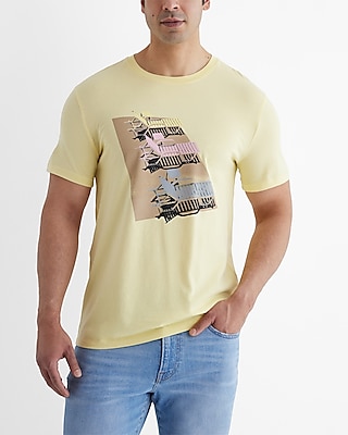 Pool Chair Perfect Pima Cotton Graphic T-Shirt Yellow Men's