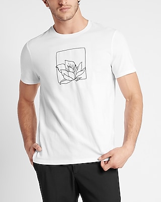 White Leaf Graphic T-Shirt White Men's XL