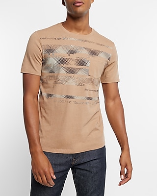 Plaid Streaks Graphic Pocket T-Shirt