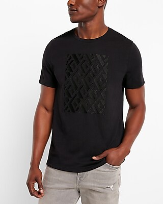 Black Embroidered X Logo Graphic T-Shirt Black Men's
