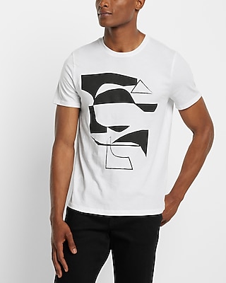 Abstract Geo Graphic T-Shirt White Men's XS