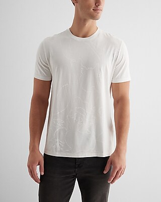 Abstract Floral Embroidered T-Shirt