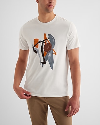 Embroidered Abstract Perfect Pima Cotton Graphic T-Shirt