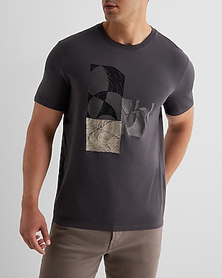 Abstract Block Graphic Perfect Pima Cotton T-Shirt