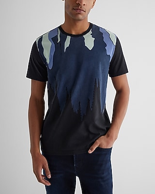 Abstract Forest Skyline Graphic T-Shirt