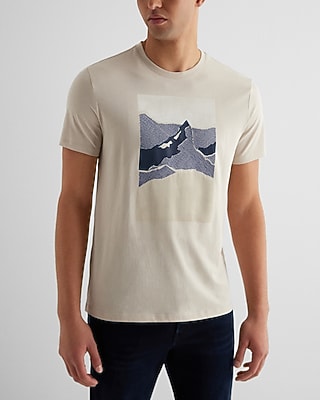 Embroidered Mountain Graphic Perfect Pima Cotton T-Shirt