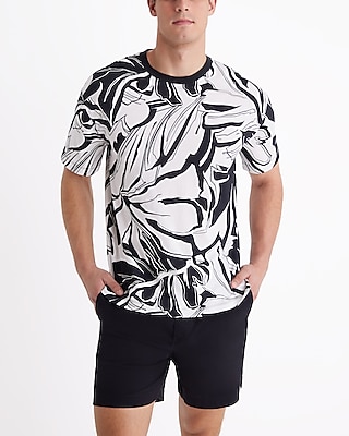 Floral Perfect Pima Cotton T-Shirt Black Men's XL Tall