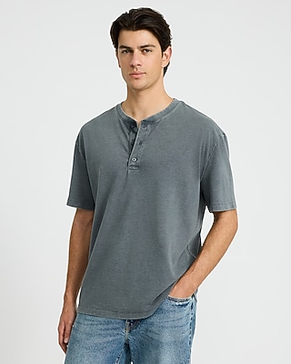 Classic Fit Premium Weight Garment Wash Henley