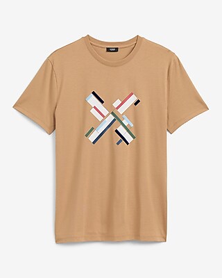Textured Abstract X-Logo Perfect Pima Cotton Graphic T-Shirt