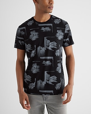 Floral Perfect Pima Cotton T-Shirt Black Men's XL