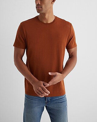 Big & Tall Embroidered X Logo Chest Graphic Perfect Pima Cotton T-Shirt Brown Men's XXL