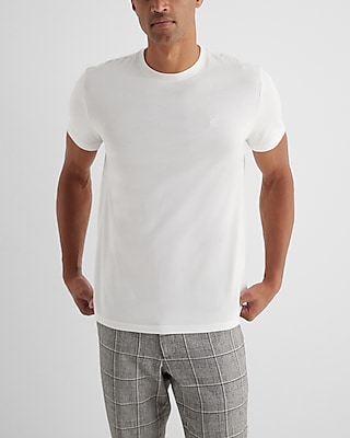Embroidered X Logo Chest Graphic Perfect Pima Cotton T-Shirt White Men's M Tall