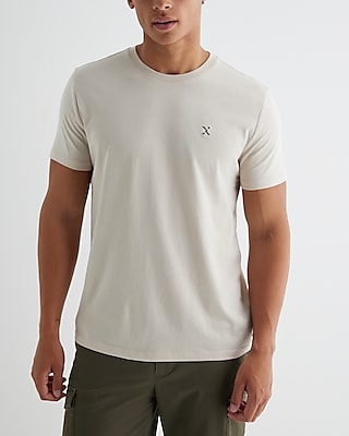 Two Tone X Logo Perfect Pima Cotton T-Shirt Neutral Men's S