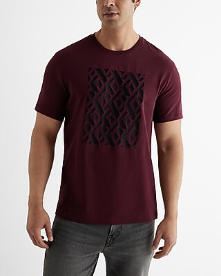 Embroidered X-Logo Pattern Graphic Perfect Pima Cotton T-Shirt Red Men's XL