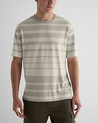 Relaxed Striped Linen-Blend T-Shirt Neutral Men's