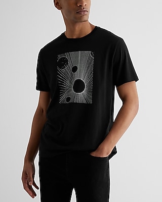 Embroidered Solar System Graphic Perfect Pima Cotton T-Shirt