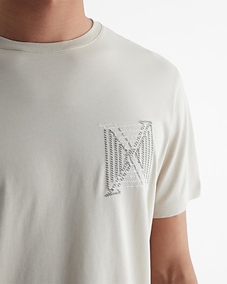Embroidered Boxed X-Logo Perfect Pima Cotton T-Shirt Neutral Men's