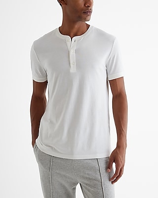 Perfect Pima Cotton Short Sleeve Henley White Men's XXL Tall