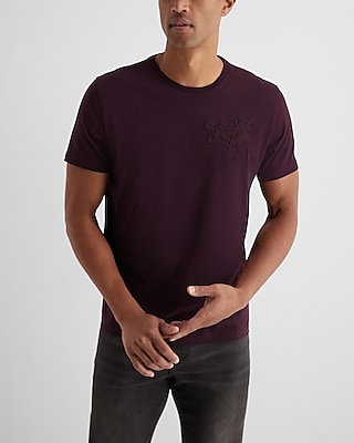 Embroidered Rose Graphic T-Shirt