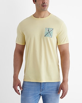 X-Logo Chest Graphic Perfect Pima Cotton T-Shirt Yellow Men's