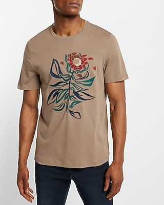 Embroidered Floral Graphic T-Shirt