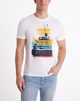 Luggage Graphic Perfect Pima Cotton T-Shirt White Men's L