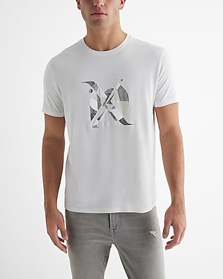 X Logo Shape Graphic Perfect Pima Tee White Men's XXL Tall