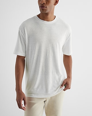 Relaxed Linen Blend T-Shirt Neutral Men's XL