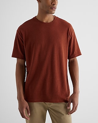 Relaxed Linen Blend T-Shirt Brown Men's L