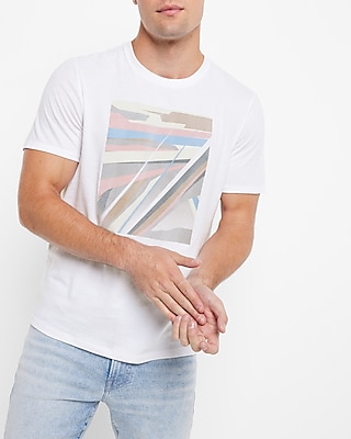 Cliff Lines Graphic T-Shirt White Men's XL
